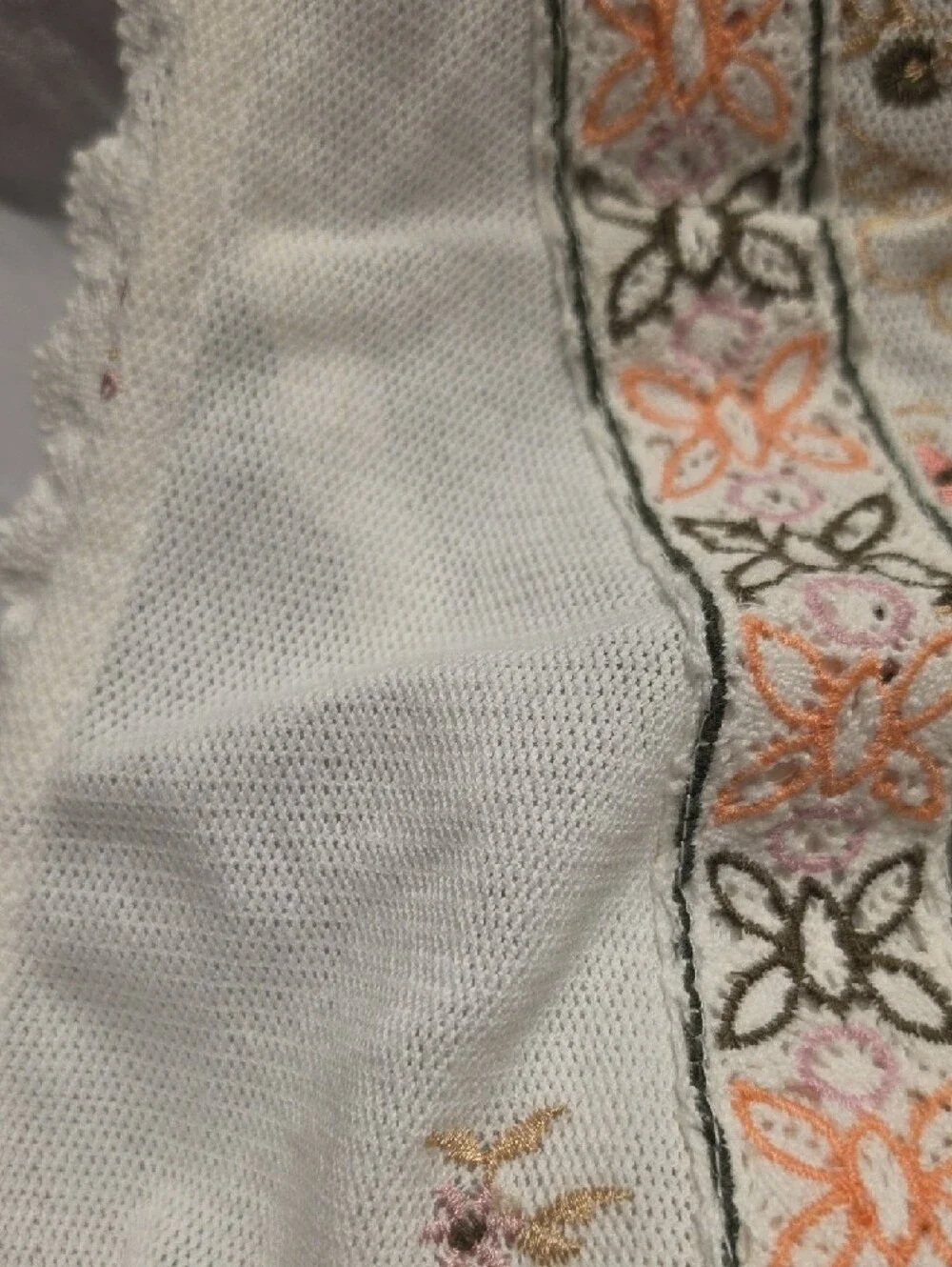 NWT Free People Garden Party Embroidered Tank Top - White with Pink Accents - Picture 7 of 9